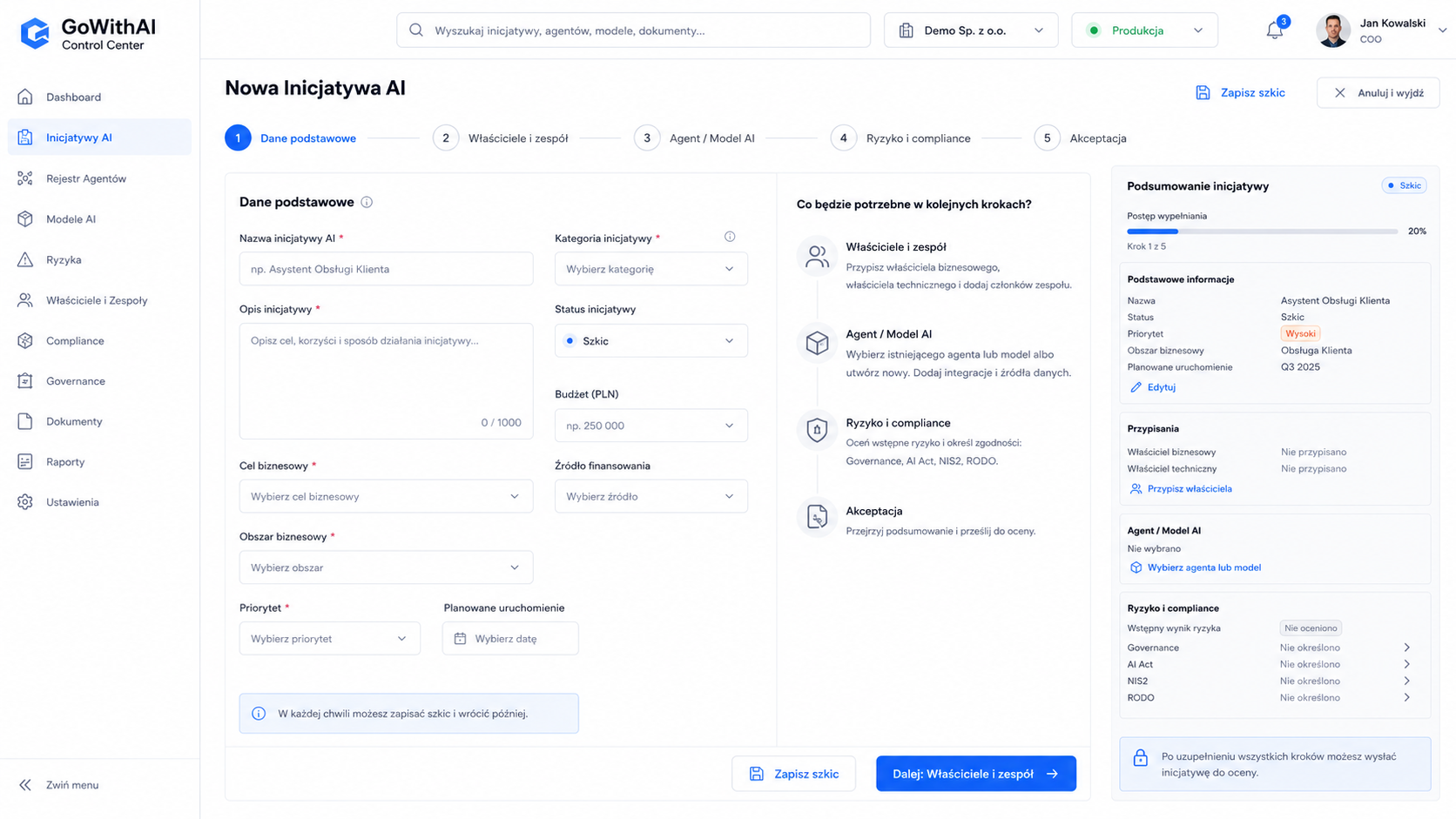 Rejestr agentów i modeli